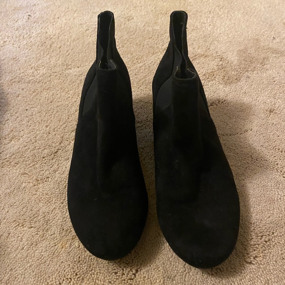 Black ankle boots wedged women size 7.5